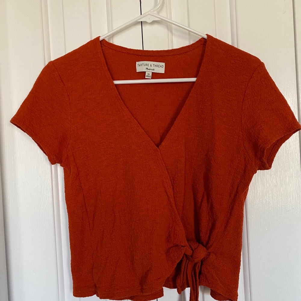 Madewell orange tie top
